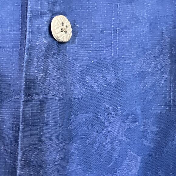 Pusser's Island Reserve Camp Shirt Mens XL Blue Silk Cotton Tropical Hawaiian - Picture 7 of 14